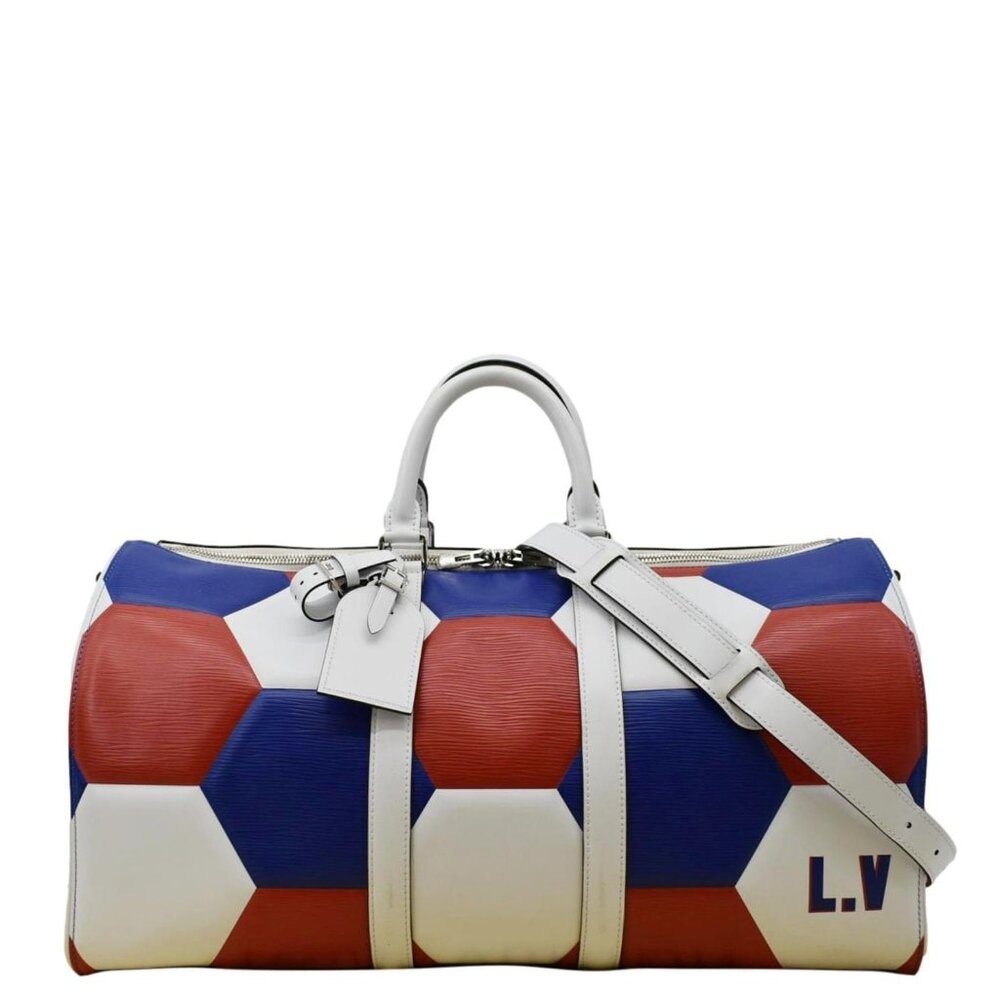 LOUIS VUITTON  Keepall 50 FIFA Cup Bandouliere Leather Travel Bag Multicolor